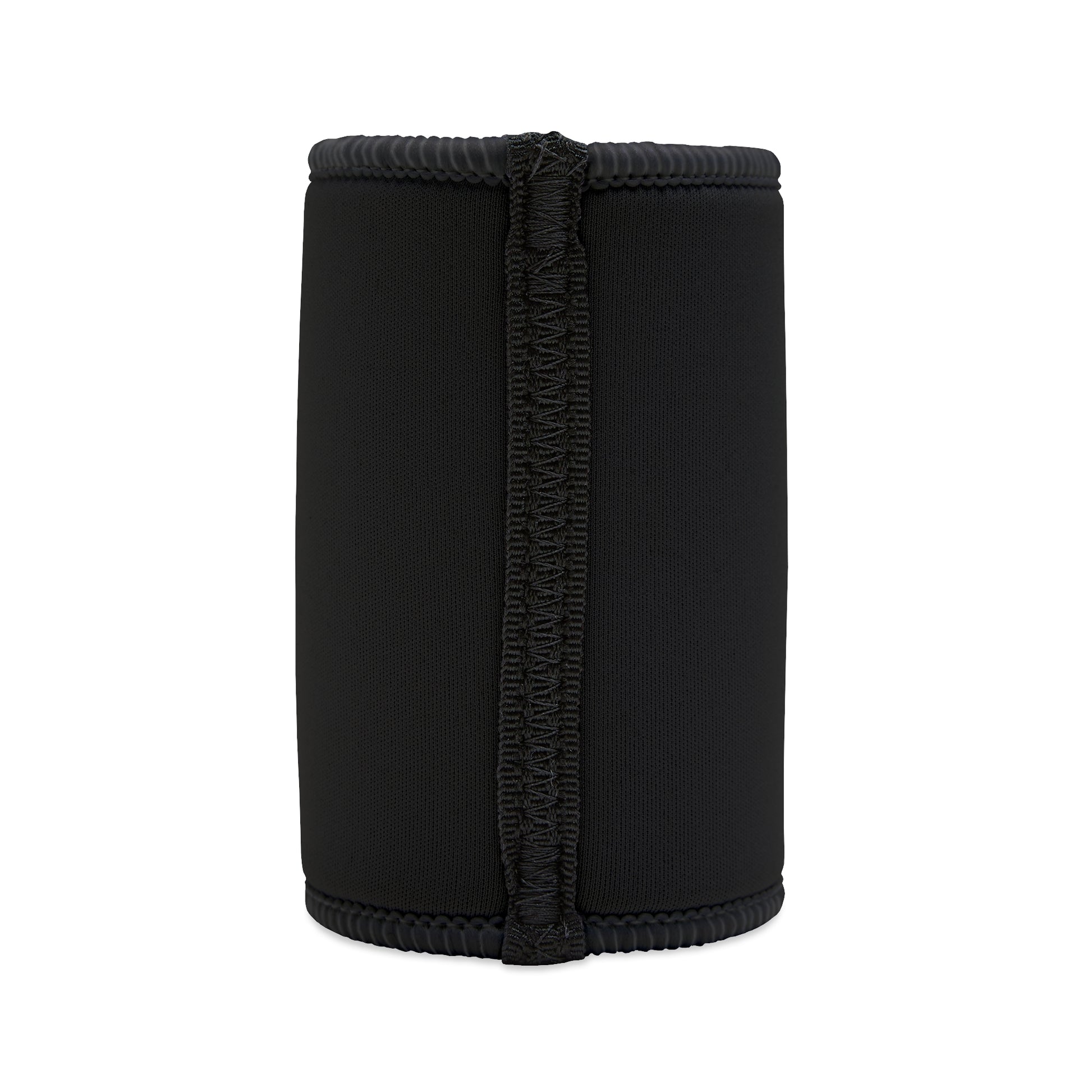 Black neoprene stubby cooler with stitched seam, back view — Sip Sip Hooray funny Aussie gift