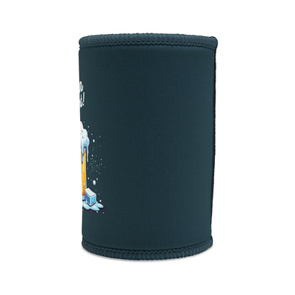 Colder Than Ya Ex's Heart stubby cooler in teal neoprene with icy beer mug graphic
