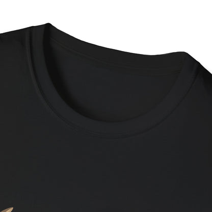 Cheers Mate black unisex t-shirt close-up showing ribbed crew neck and soft cotton fabric
