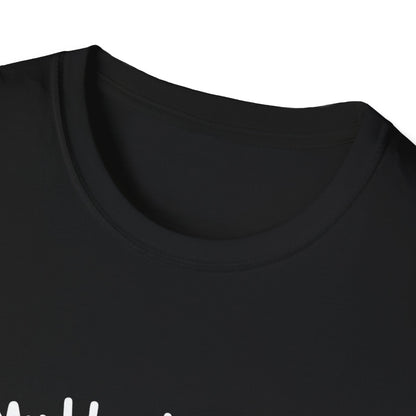 Black unisex softstyle t-shirt close-up showing crew neckline, Blood Type B for Beer funny Aussie gift tee